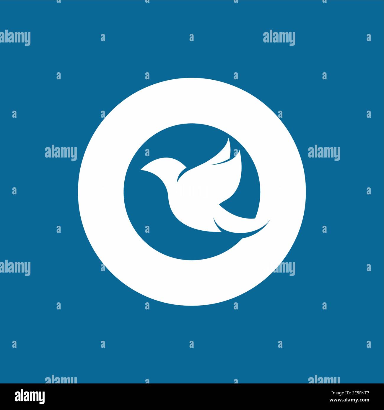 Anfangsbuchstabe O mit Vogelform innen Vektor-Logo-Design Stock Vektor