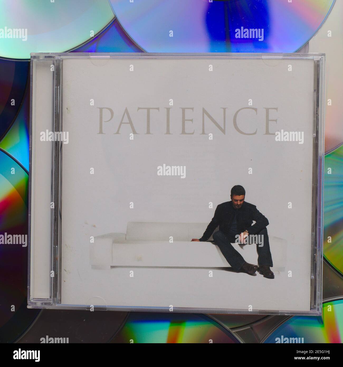 Eine Kopie des George Michael Albums Patience auf CD Stockfoto