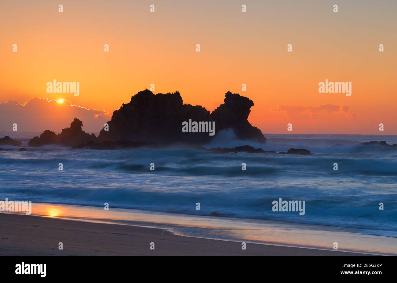 Sonnenaufgang im Camel Rock Bermagui NSW Australien Stockfoto