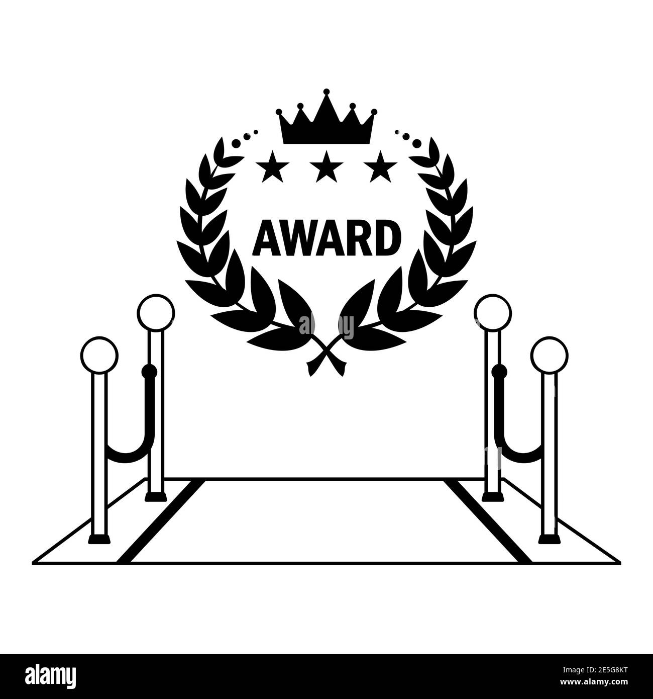 Filmpreis für den besten Film in Form von Logo mit Lorbeerzweig. Stock Vektor