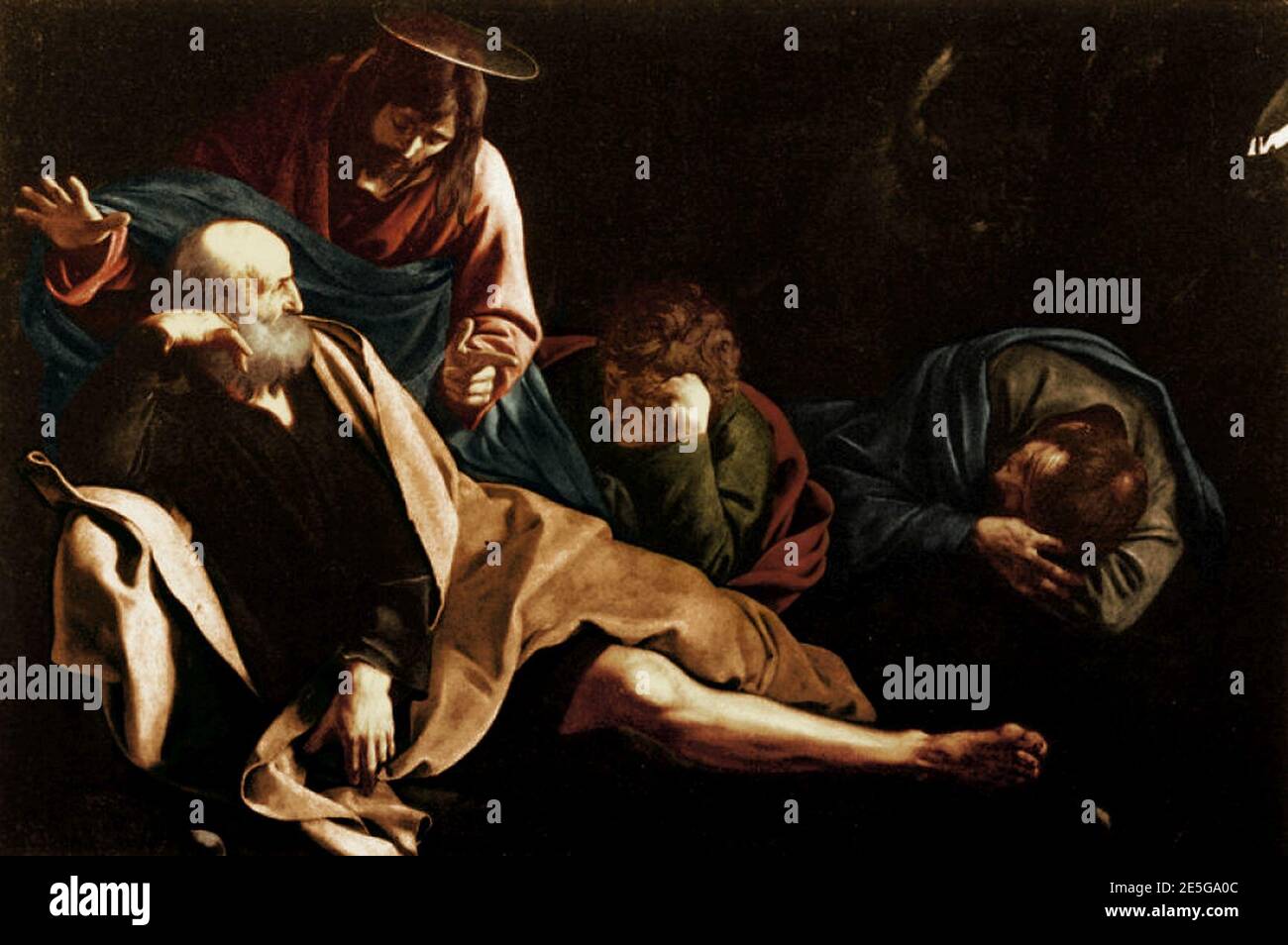 Michelangelo Merisi da Caravaggio - Christus im Garten - von Mikey Angels coloriert. Stockfoto