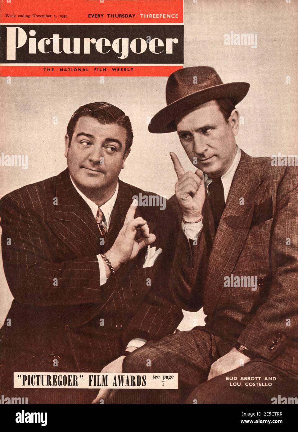 1949 Bildergauer Frontabdeckung Bud Abbott und Lou Costello Stockfoto