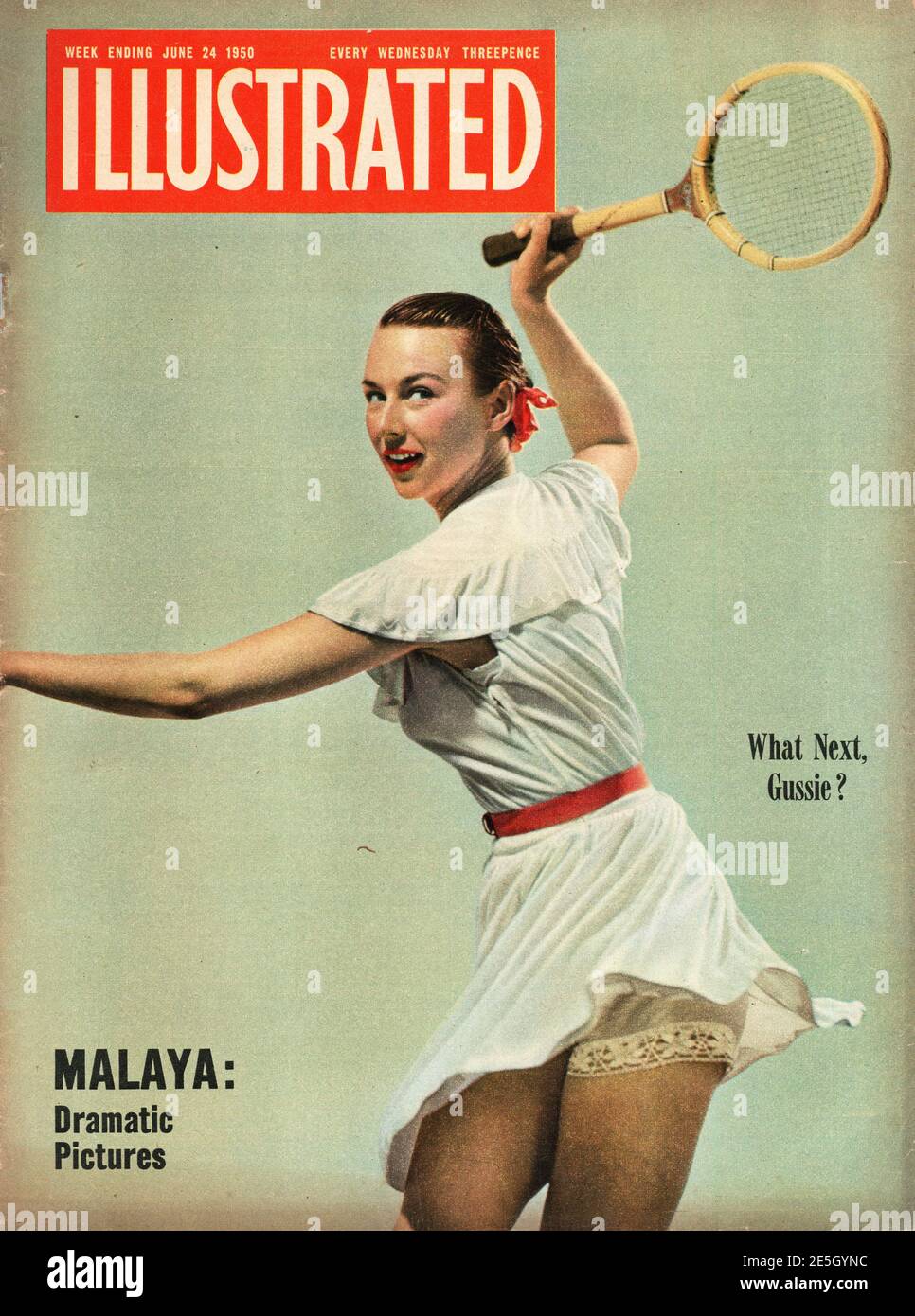 1950 Illustrierte Amerikanische Tennisspielerin Gussie Moran Stockfoto