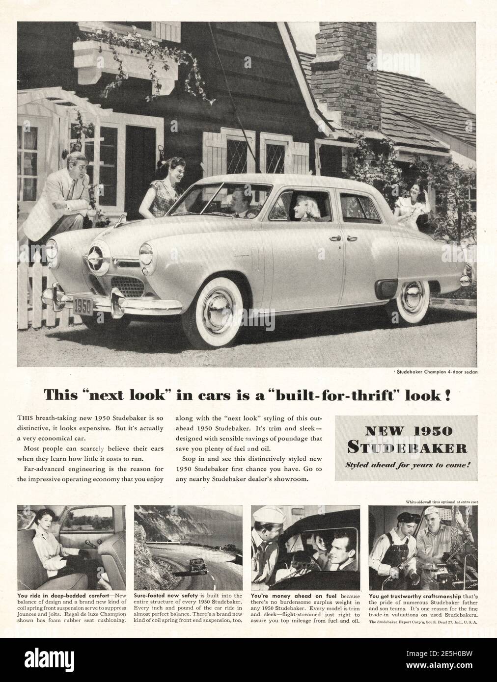 1950 US Magazine Studebaker Car Anzeige Stockfoto