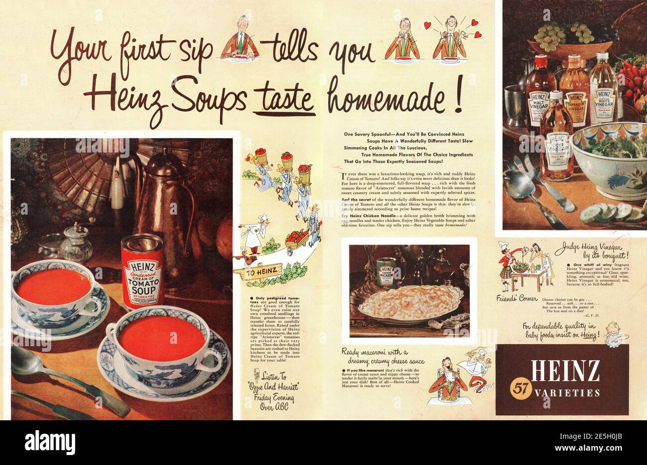 1950 US-Magazin Heinz Suppes Anzeige Stockfoto
