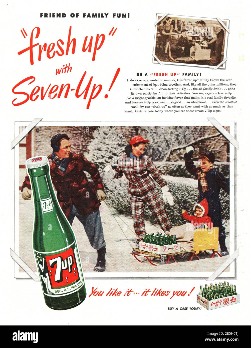 1950 US Magazine 7 Up-Anzeige Stockfoto