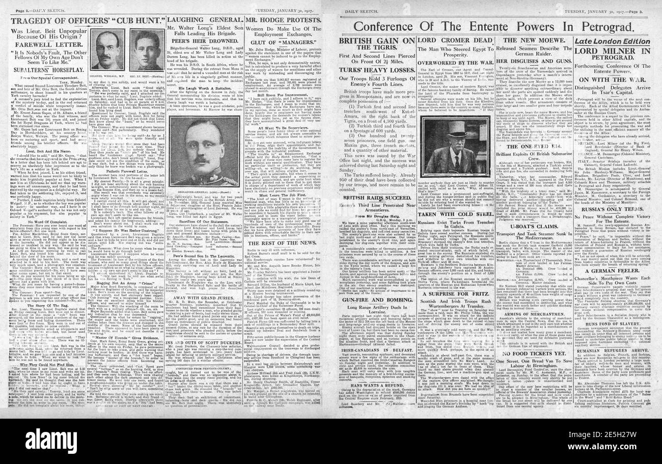 1917 Daily Sketch Conference of Entente Powers Stockfoto