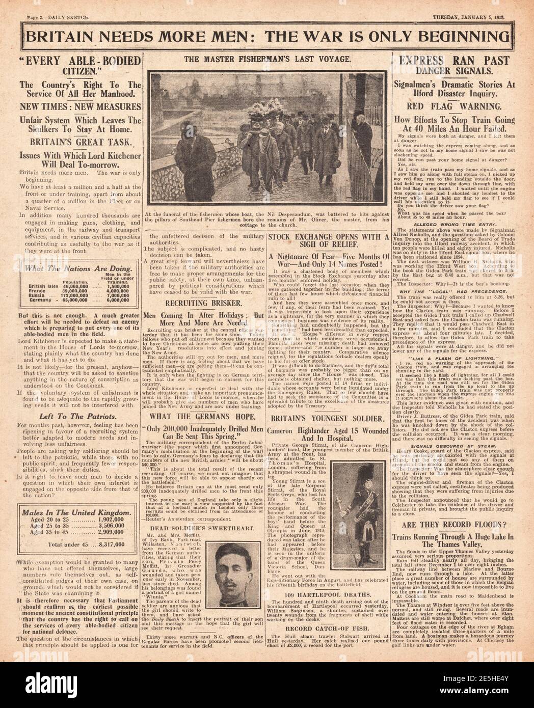 1915 Daily Sketch Call for more recruits Stockfoto