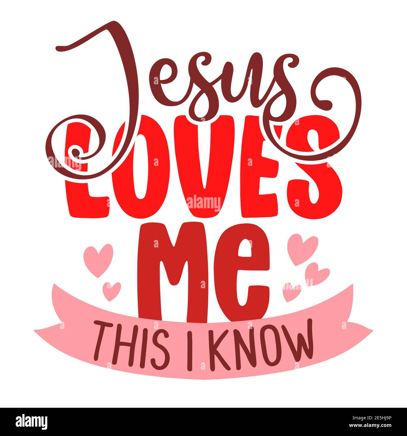Jesus liebt mich - Kalligraphie Phrase für Valentinstag. Handgezeichnete Schriftzüge für Grußkarten, Einladungen. Gut für T-Shirt, Becher, Schrott Buchung, Stock Vektor