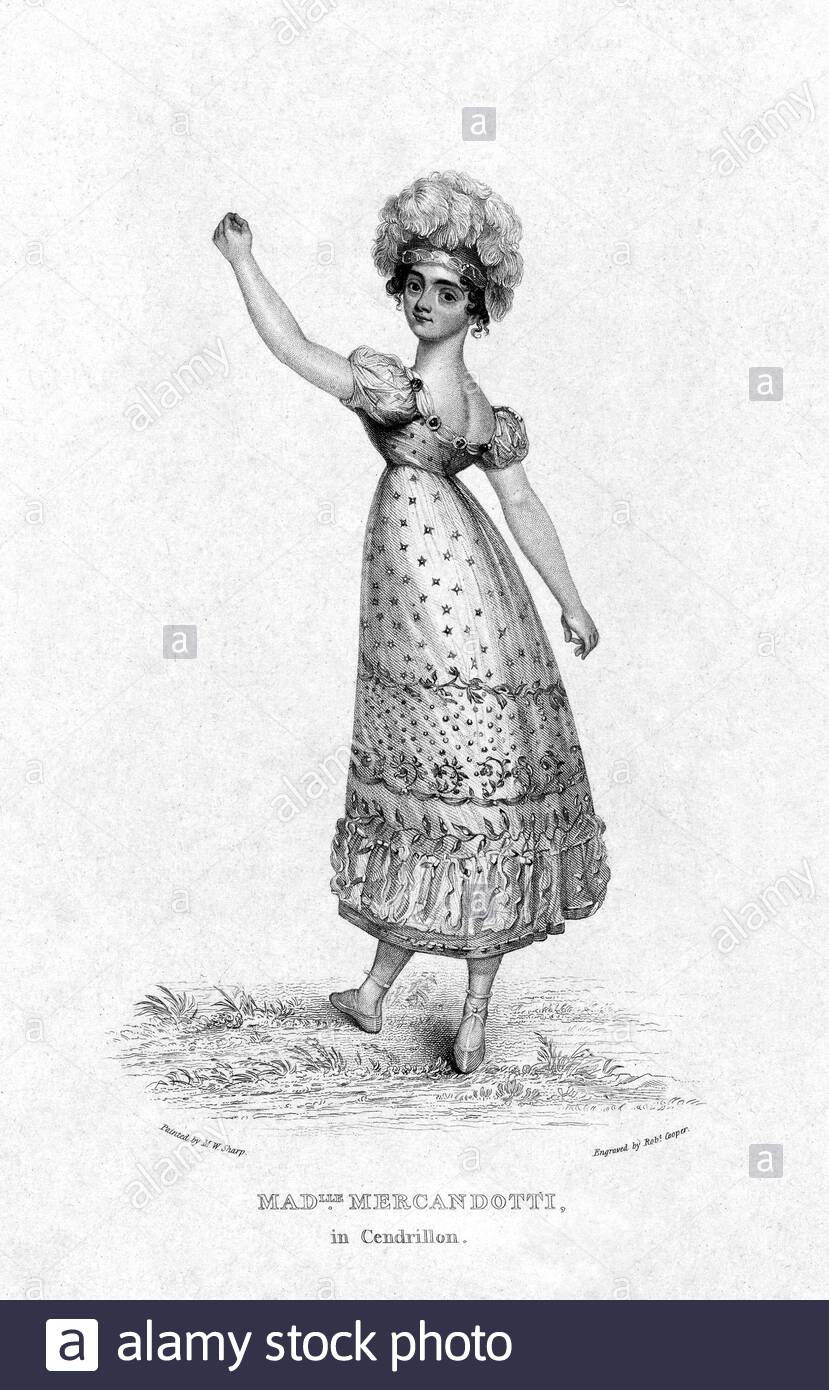 Maria Mercandotti Portrait, 1801 - 1863, war eine spanische Ballerina, Vintage Illustration von 1822 Stockfoto