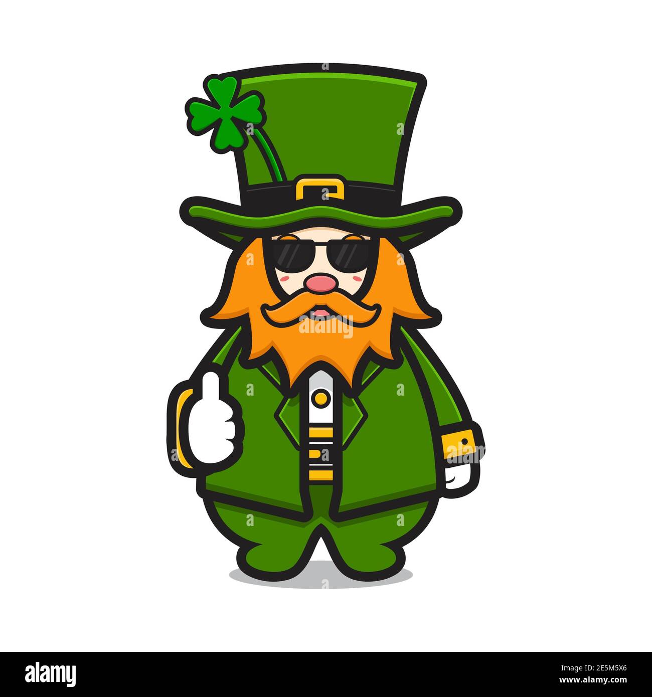 Nette Kobold saint patrick Tag Charakter trägt Brille mit guten Pose Cartoon Vektor-Symbol Illustration. Saint Patrick's Day Icon Konzept isoliert Stockfoto
