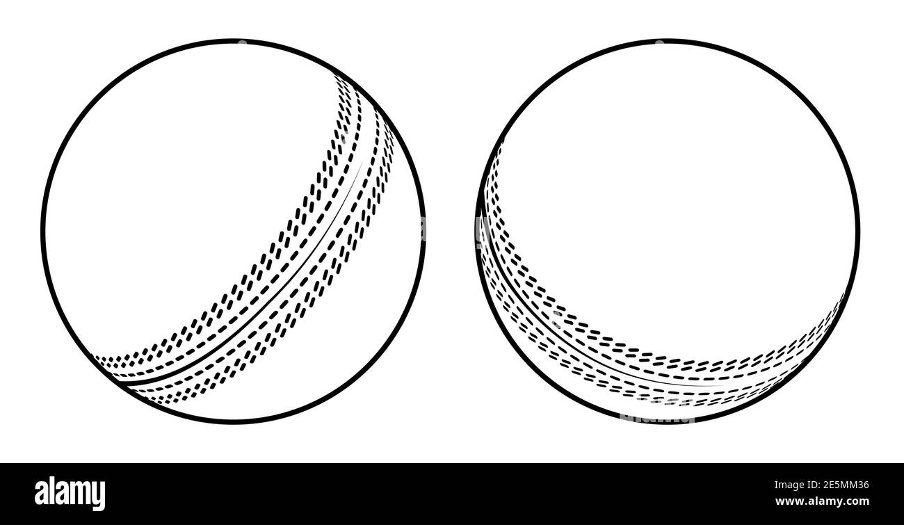 Cricket Ball-Symbol. Sommer Teamsport. Isolierter Vektor auf weißem Hintergrund Stock Vektor