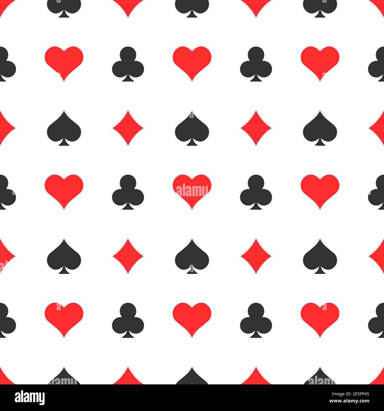 Poker passt nahtlose Muster Hintergrund. Casino Elemente Vektor-Illustration. Stock Vektor