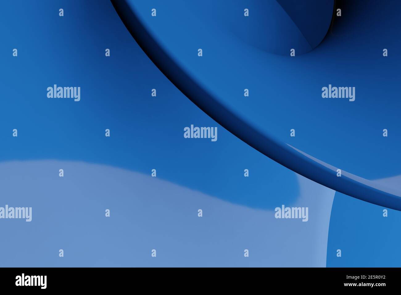 Shinny blau abstrakt Computer erzeugt 3D verzerrte Welle wie Form Stockfoto