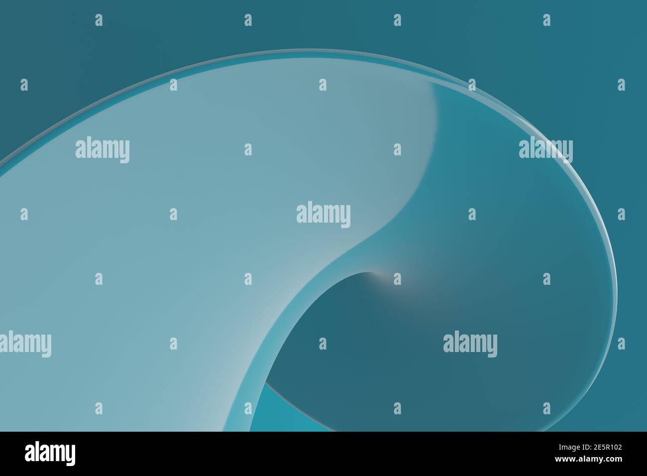 Shinny teal blass blau abstrakt Computer erzeugt 3D verzerrte Welle Wie Form Stockfoto