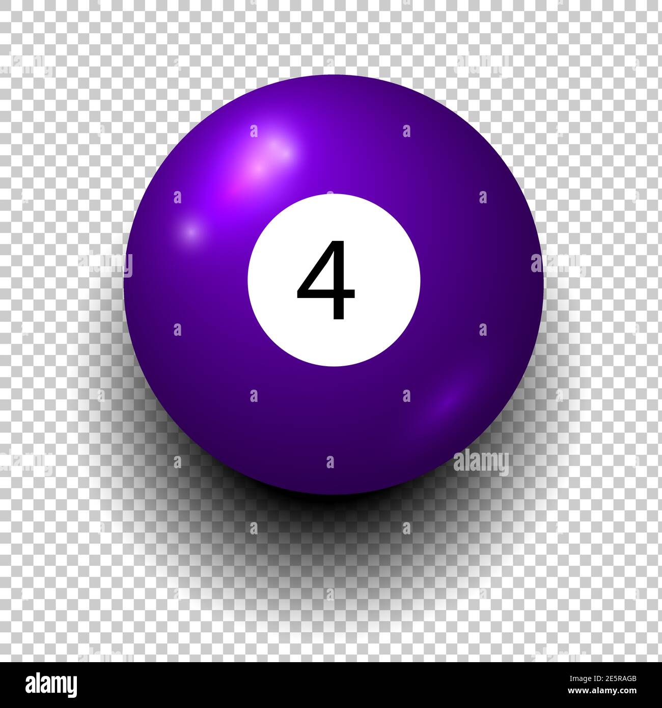 Stock Vektor der Billardkugel Nummer 4. Violette Farbe. Isoliertes Windobjekt auf transparentem Hintergrund. EPS 10 Stock Vektor