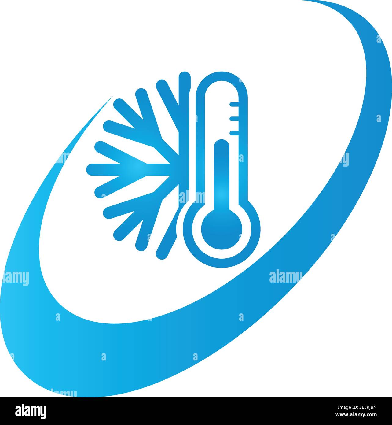 Thermometer, Schneeflocke, Temperatur, Klima, Logo Stock Vektor