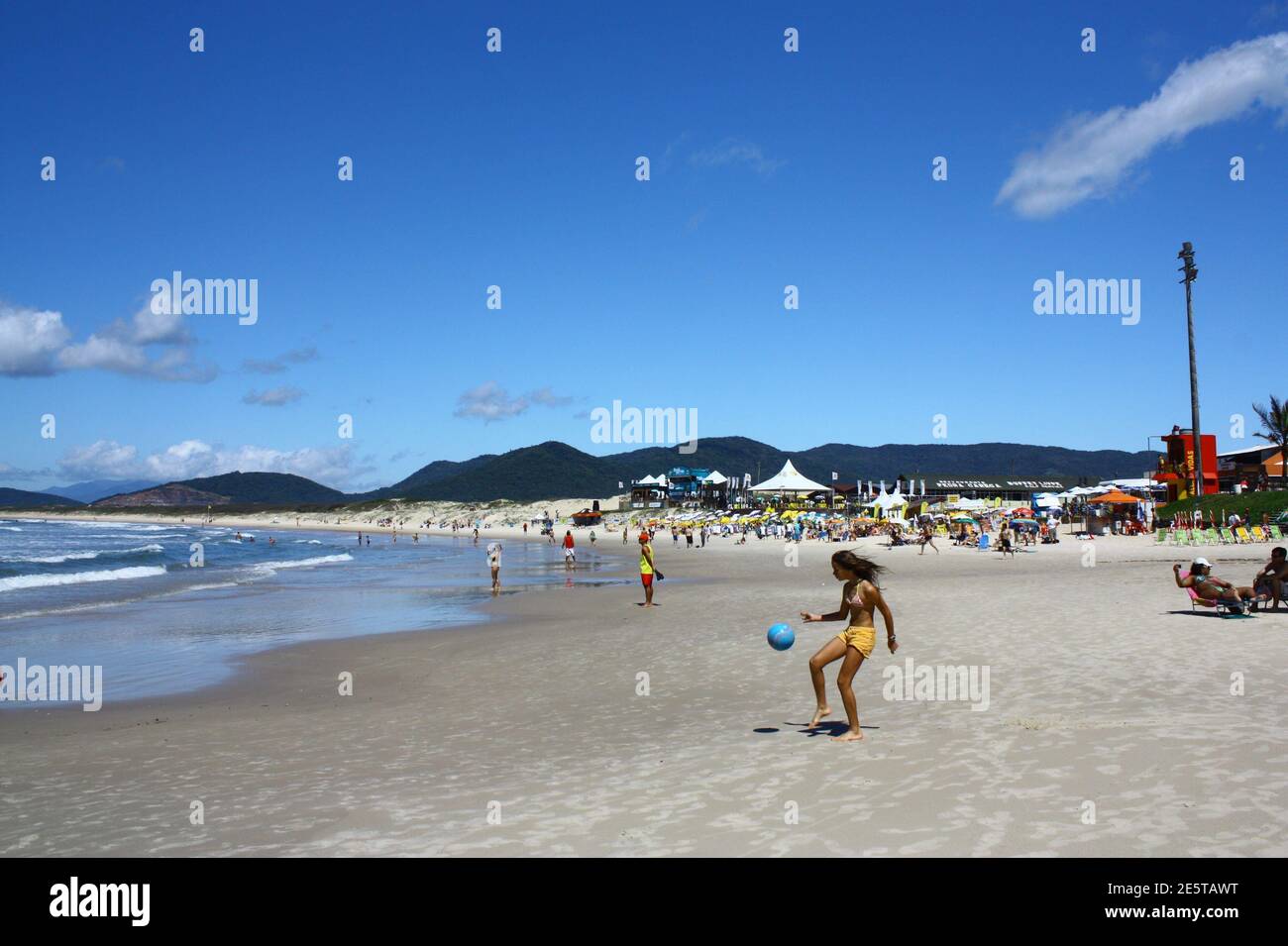 Praia da Joaquina - Florianópolis Ü Brasilien Stockfoto