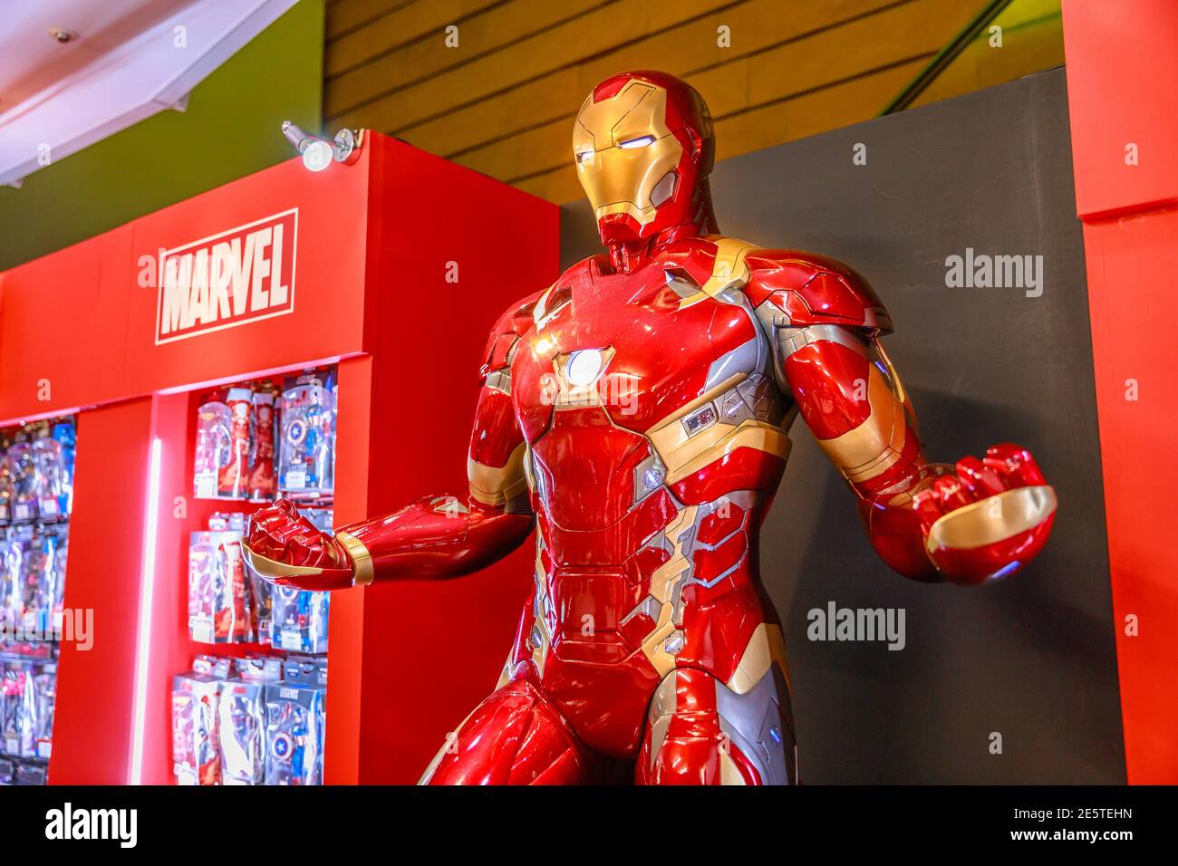 Tokio, Japan - 20. April 2017: Portrait des Iron man Modells aus Age of Heroes Film of Marvel at Mori Tower, Roppongi Hills Complex, Minato Tokyo. Stockfoto