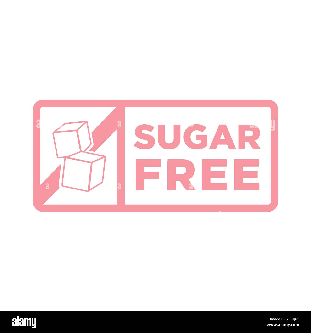 Symbol „kein Zucker hinzugefügt“. Zuckerfreies Symbol. Stock Vektor
