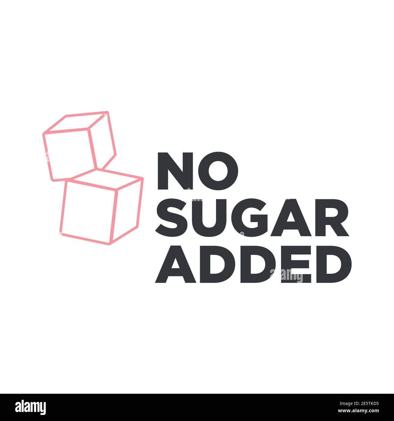 Symbol „kein Zucker hinzugefügt“. Zuckerfreies Symbol. Stock Vektor