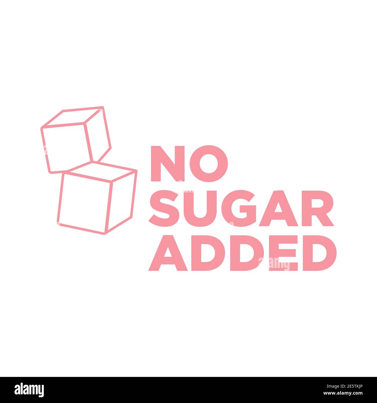 Symbol „kein Zucker hinzugefügt“. Zuckerfreies Symbol. Stock Vektor