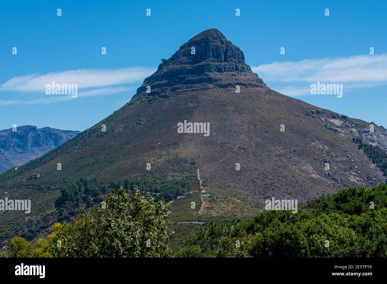Foto eines Abschnitts des Tafelberges in Südafrika. Stockfoto