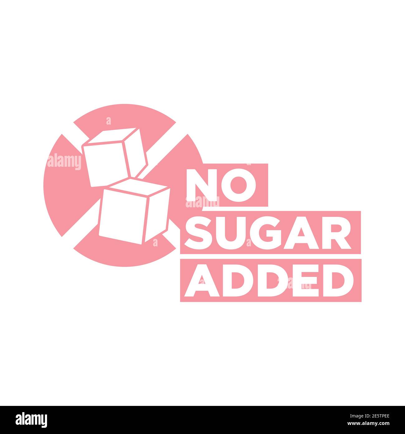 Symbol „kein Zucker hinzugefügt“. Zuckerfreies Symbol. Stock Vektor