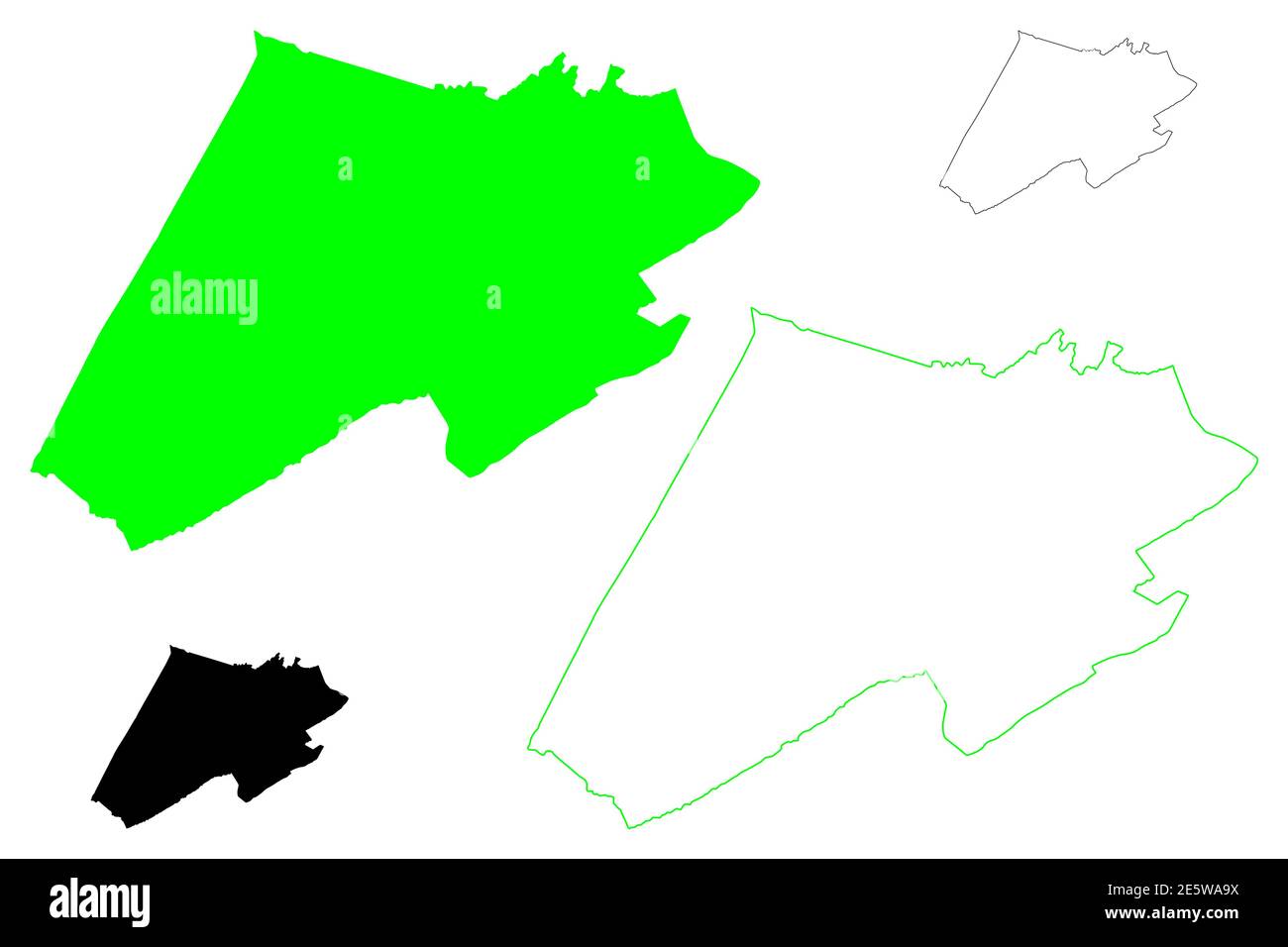 Monroe County, State of West Virginia (U.S. County, United States of America, USA, U.S., US) Kartenvektordarstellung, Skizze Monroe Karte Stock Vektor