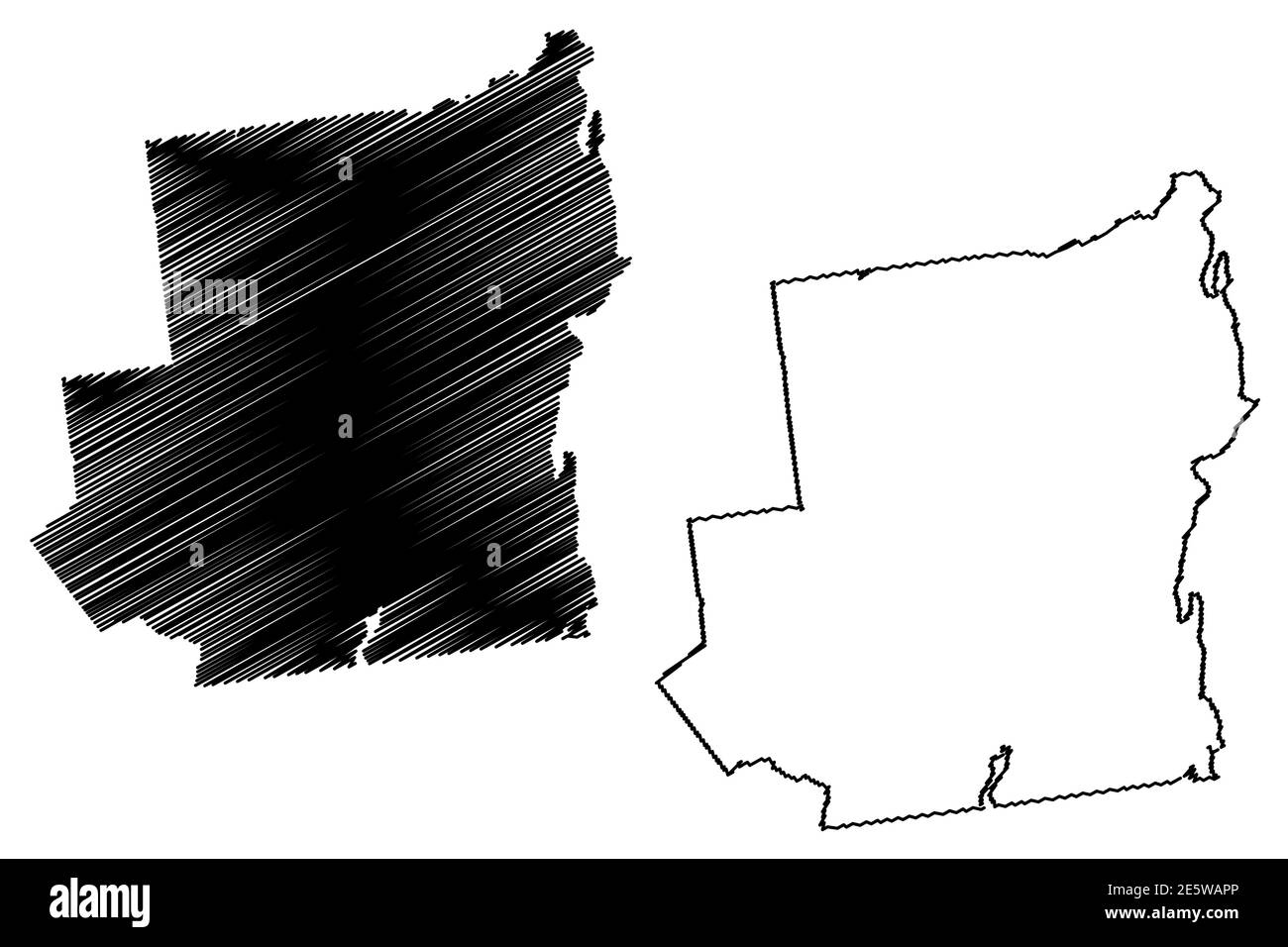 Essex County, New York State (U.S. County, United States of America, USA, U.S., US) Kartenvektordarstellung, Scribble Skizze Essex Karte Stock Vektor