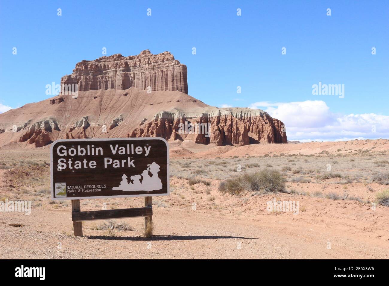 Goblin Valley State Park Schild Stockfoto