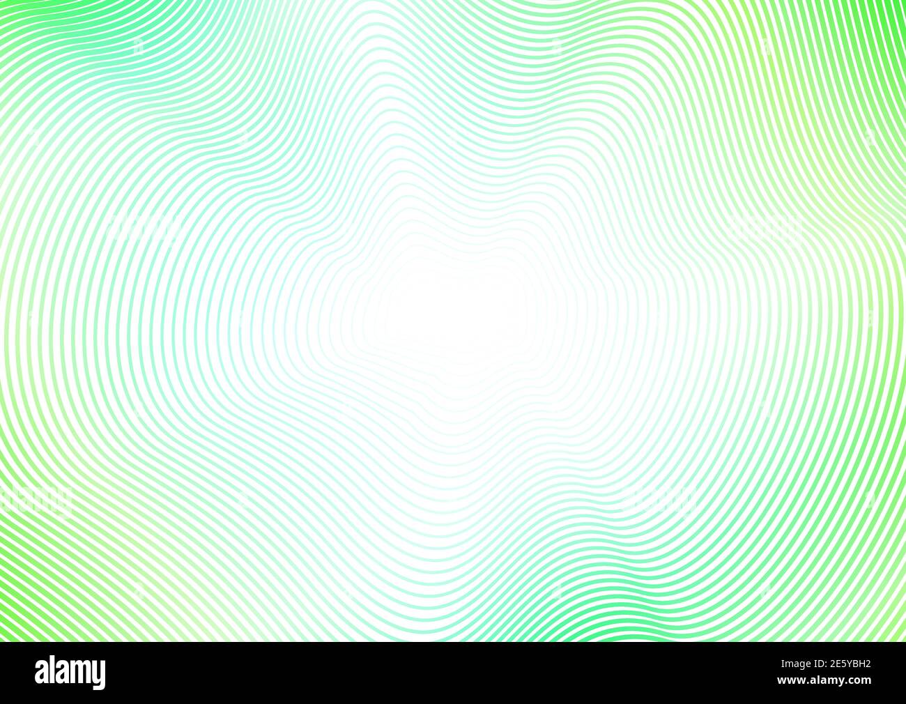 Abstrakter Hintergrund mit Flash-Effekt. Hellgrüne Wellen, Strichmuster. Design Konzept der Perspektive. Vektorfarbener Rahmen, dünne Kurven. EPS10 Stock Vektor