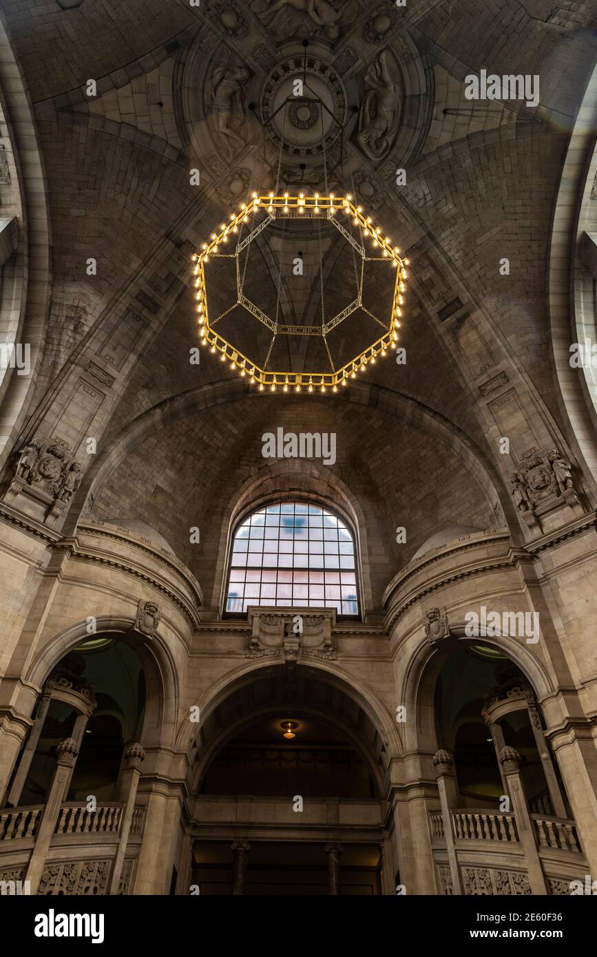 Innenraum des Neuen Rathauses, Neues Rathaus, in Hannover, Deutschland Stockfoto