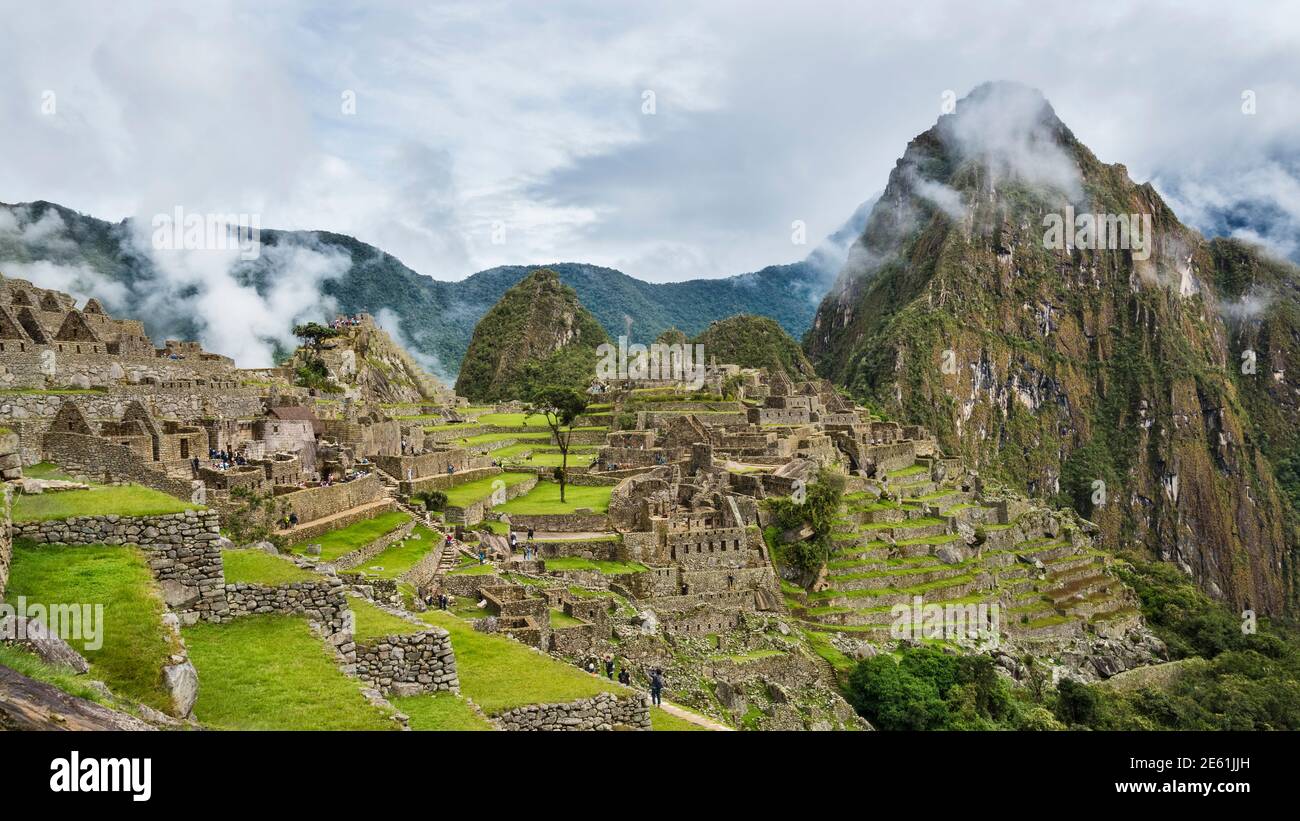 Inkaruinen von Machu Picchu, Peru. Stockfoto