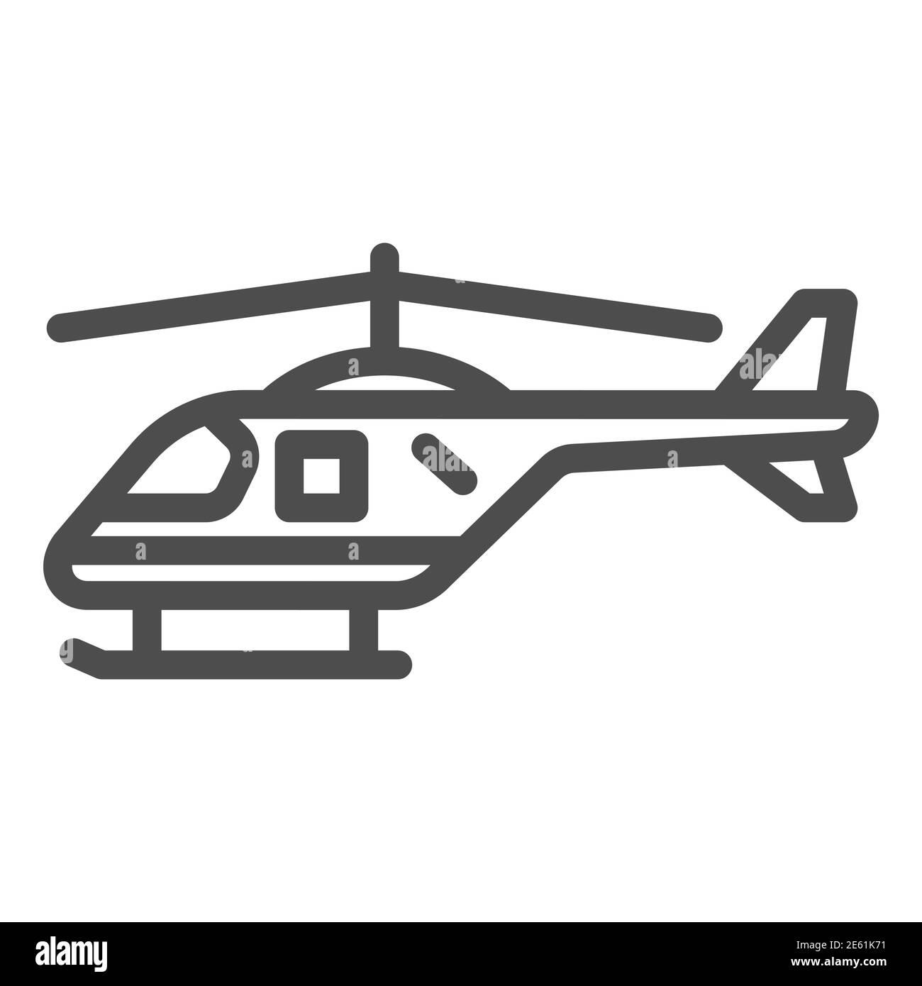 Hubschrauber Linie Symbol, Lufttransport Symbol, Kopter Vektor-Zeichen auf weißem Hintergrund, kleine Hubschrauber Silhouette Symbol in Umriss Stil für mobile Stock Vektor