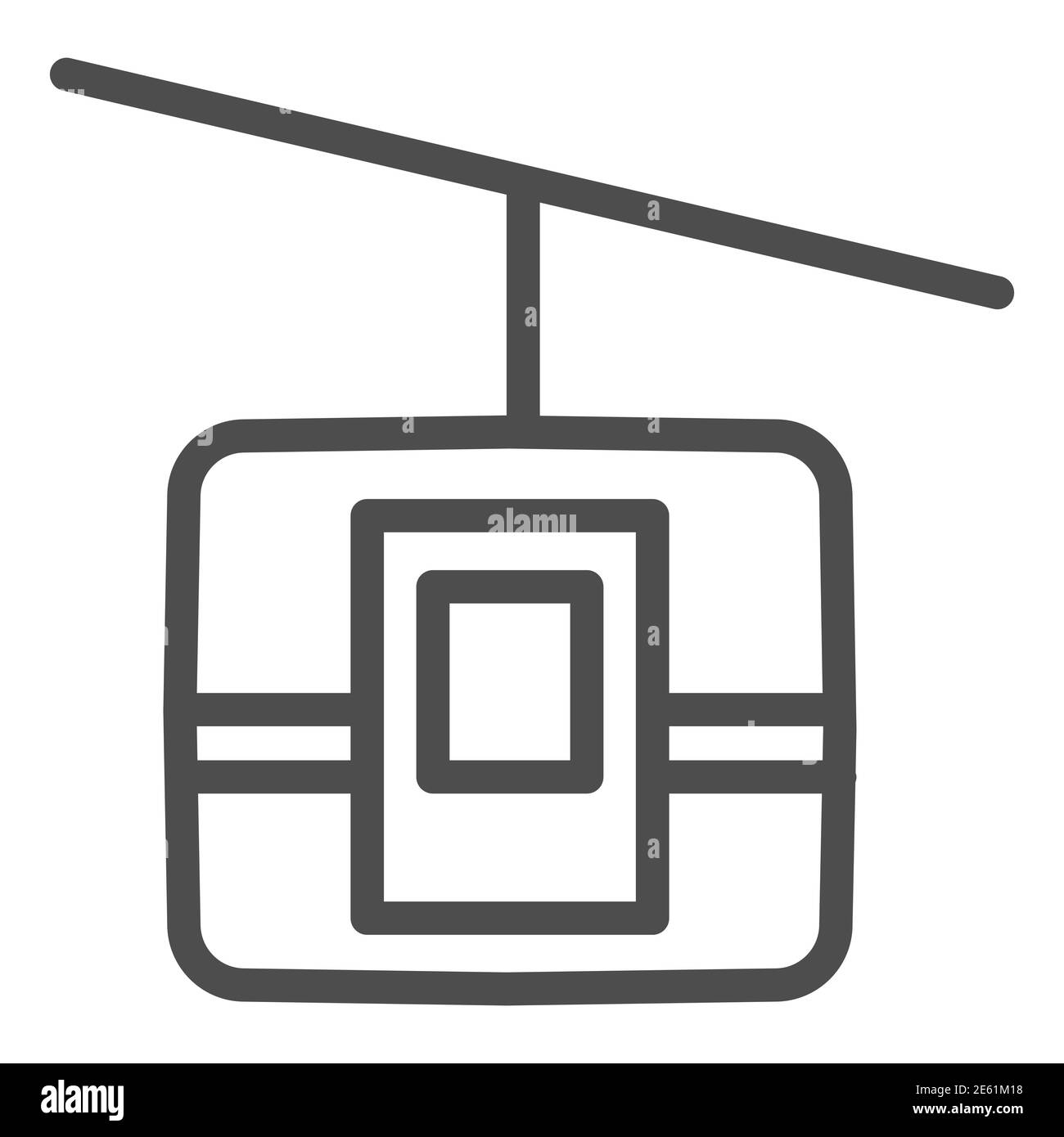 Standseilwagen Linie Symbol, Transport-Symbol, Seilbahn Vektor-Zeichen auf weißem Hintergrund, Standseilbahn Symbol in Umriss-Stil für mobile Konzept und Stock Vektor