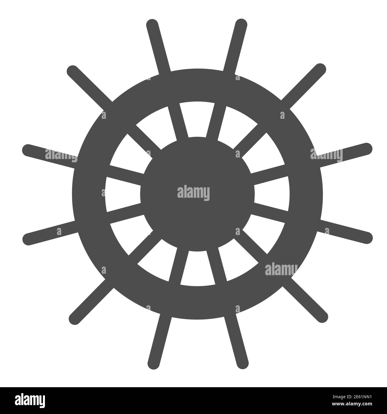 Boot Lenkrad solide Symbol, Schiff Emblem Symbol, Schiff Rad Vektor-Zeichen auf weißem Hintergrund, nautische Ruder-Symbol in Glyph-Stil für mobile Konzept Stock Vektor