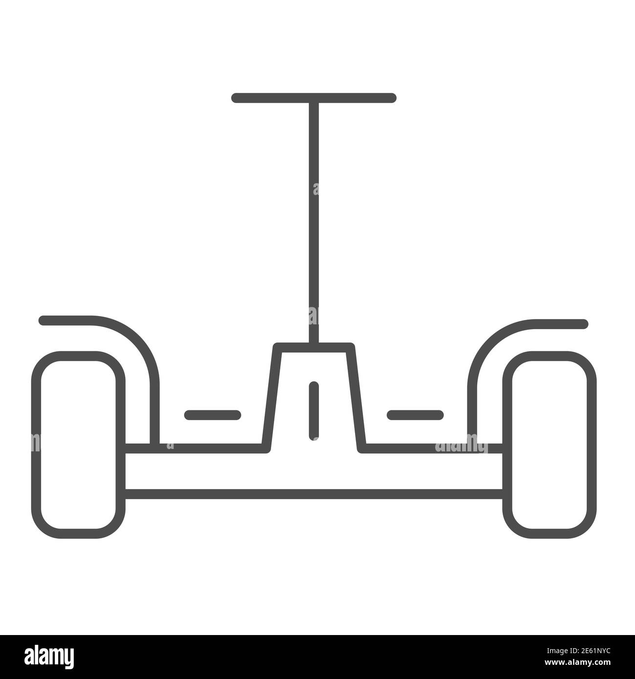 Hoverboard dünne Linie Symbol, Innovation Transport Symbol, Balance halten Roller Vektor-Zeichen auf weißem Hintergrund, Gyroscooter Symbol in Umriss Stil Stock Vektor
