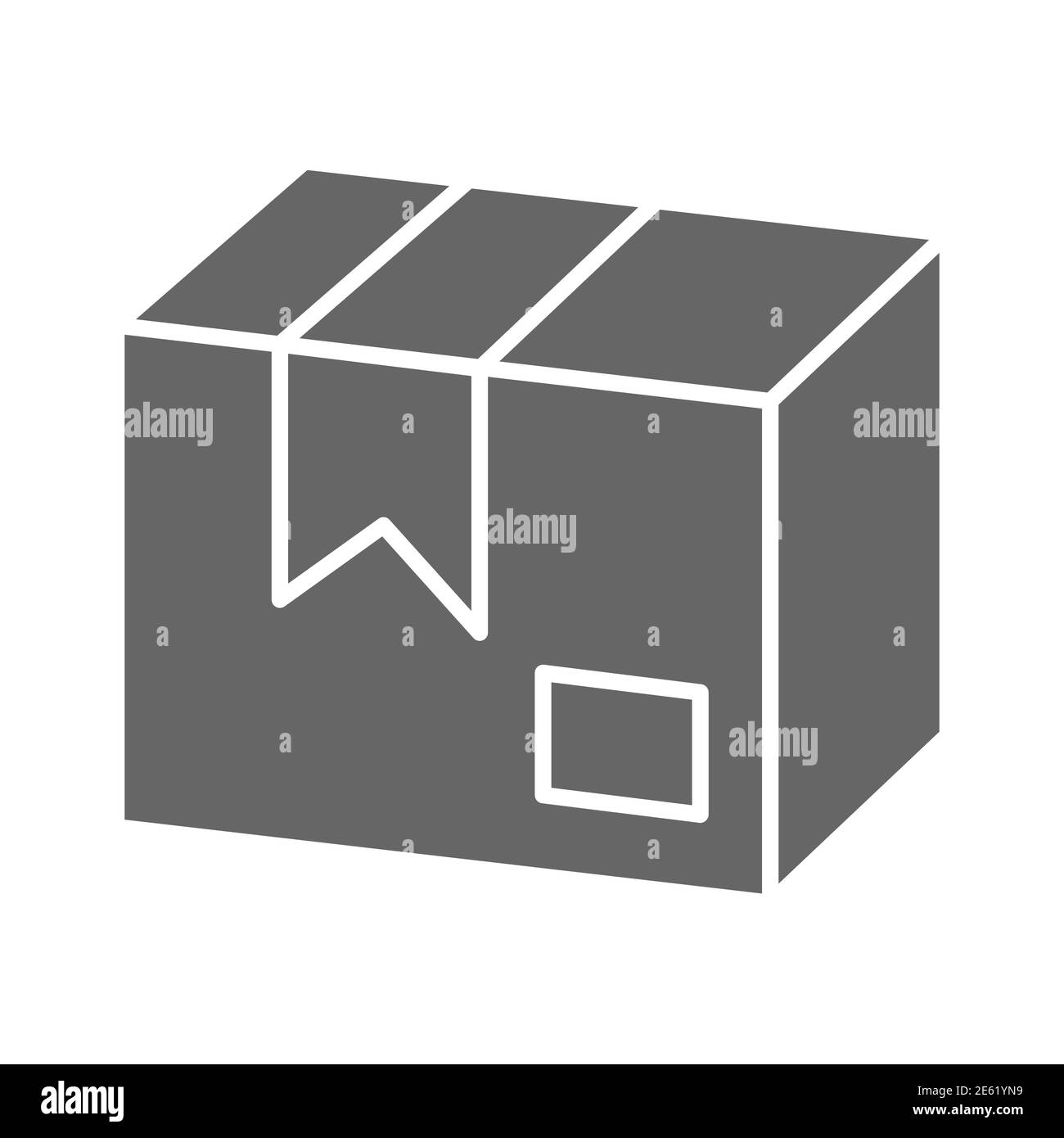 Karton solide Symbol, Lieferung von Waren Symbol, Cargo-Box Vektor-Zeichen auf weißem Hintergrund, verpackt Box Symbol in Glyph-Stil für mobile Konzept und Stock Vektor