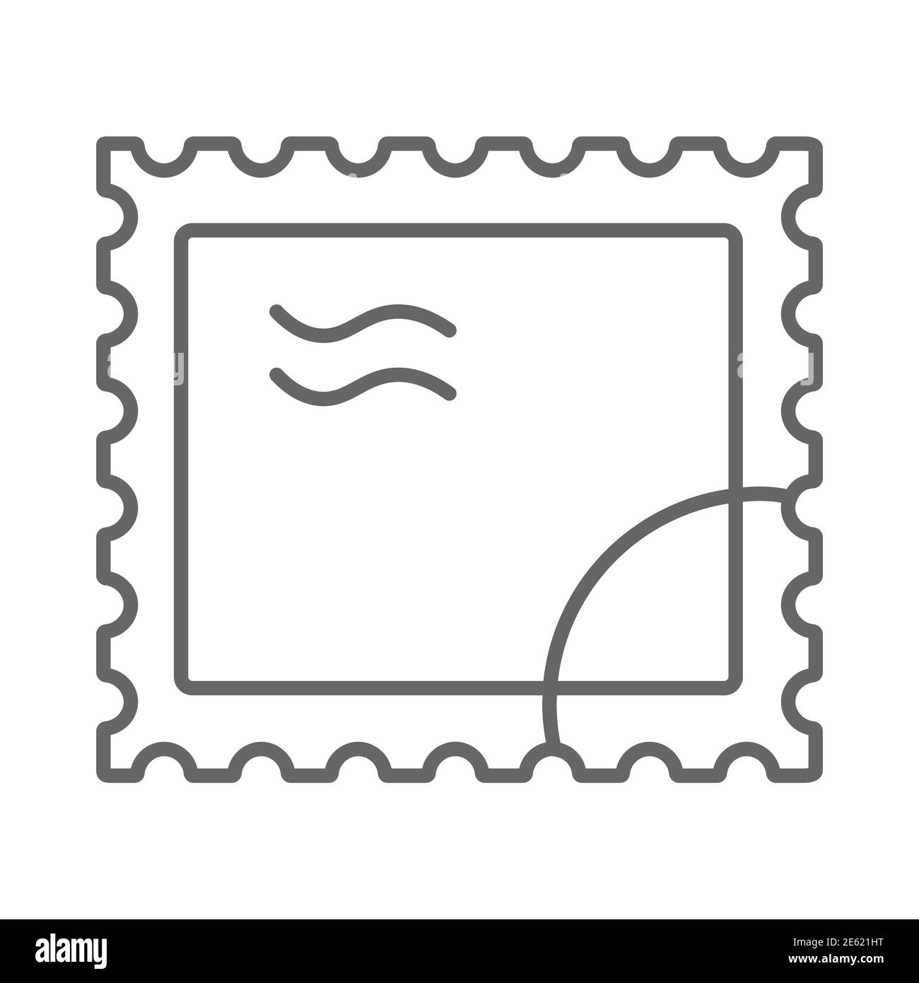 Poststempel dünne Linie Symbol, Liefersymbol, Papier retro Post Stempel Vektor-Zeichen auf weißem Hintergrund, Poststempel Symbol in Umriss Stil für mobile Stock Vektor