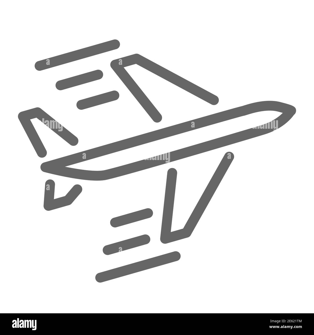 Air Delivery Line Symbol, Logistik-Symbol, fliegende Flugzeug Vektor-Zeichen auf weißem Hintergrund, Luftfrachtführer Symbol in Umriss Stil für mobile Konzept Stock Vektor