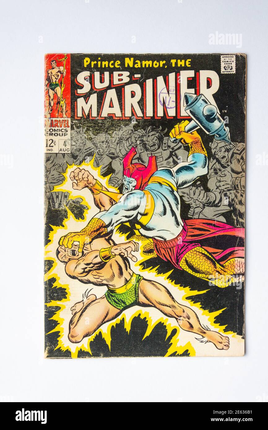 Prinz Namor der Sub-Mariner Marvel Comic 4. Aug 1968, Greater London, England, Vereinigtes Königreich Stockfoto