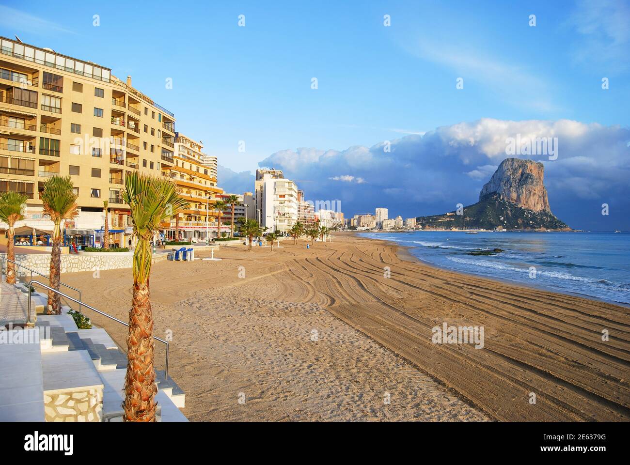 Playa Arenal-Bol, Calpe, Costa Blanca, Provinz Alicante, Spanien Stockfoto