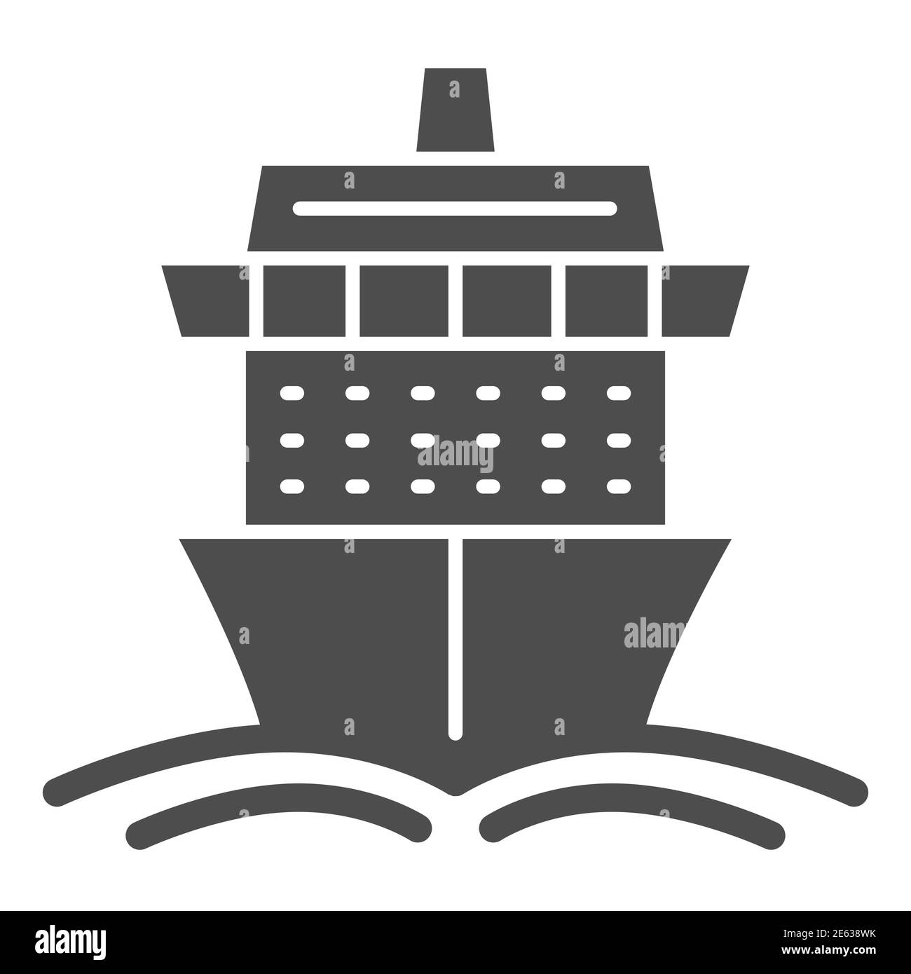 Kreuzfahrtschiff solide Ikone, Sommer Reise Konzept, Schiff mit Wellen Zeichen auf weißem Hintergrund, Kreuzfahrt Reise Boot Symbol in Glyph Stil für mobile Konzept Stock Vektor