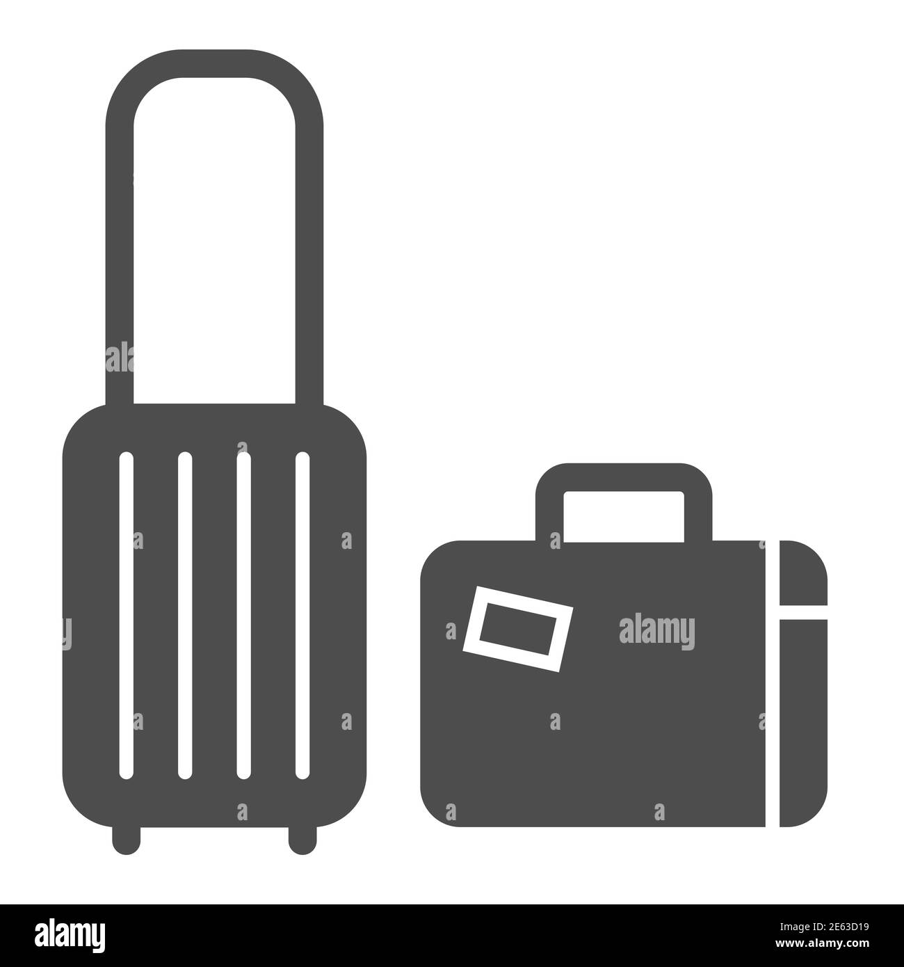 Reisekoffer solide Ikone, Gepäckkonzept, Reisekoffer Zeichen auf weißem Hintergrund, Satz Reisetaschen Symbol in Glyph-Stil für mobile Konzept Stock Vektor