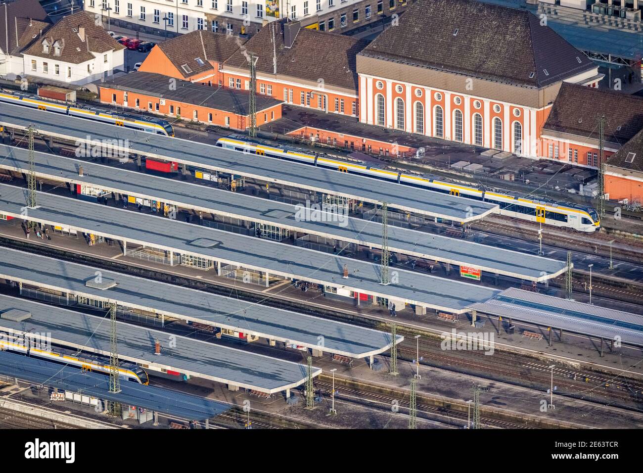Luftaufnahme Hamm Hauptbahnhof in Hamm, Ruhrgebiet, NordrheinWestfalen
