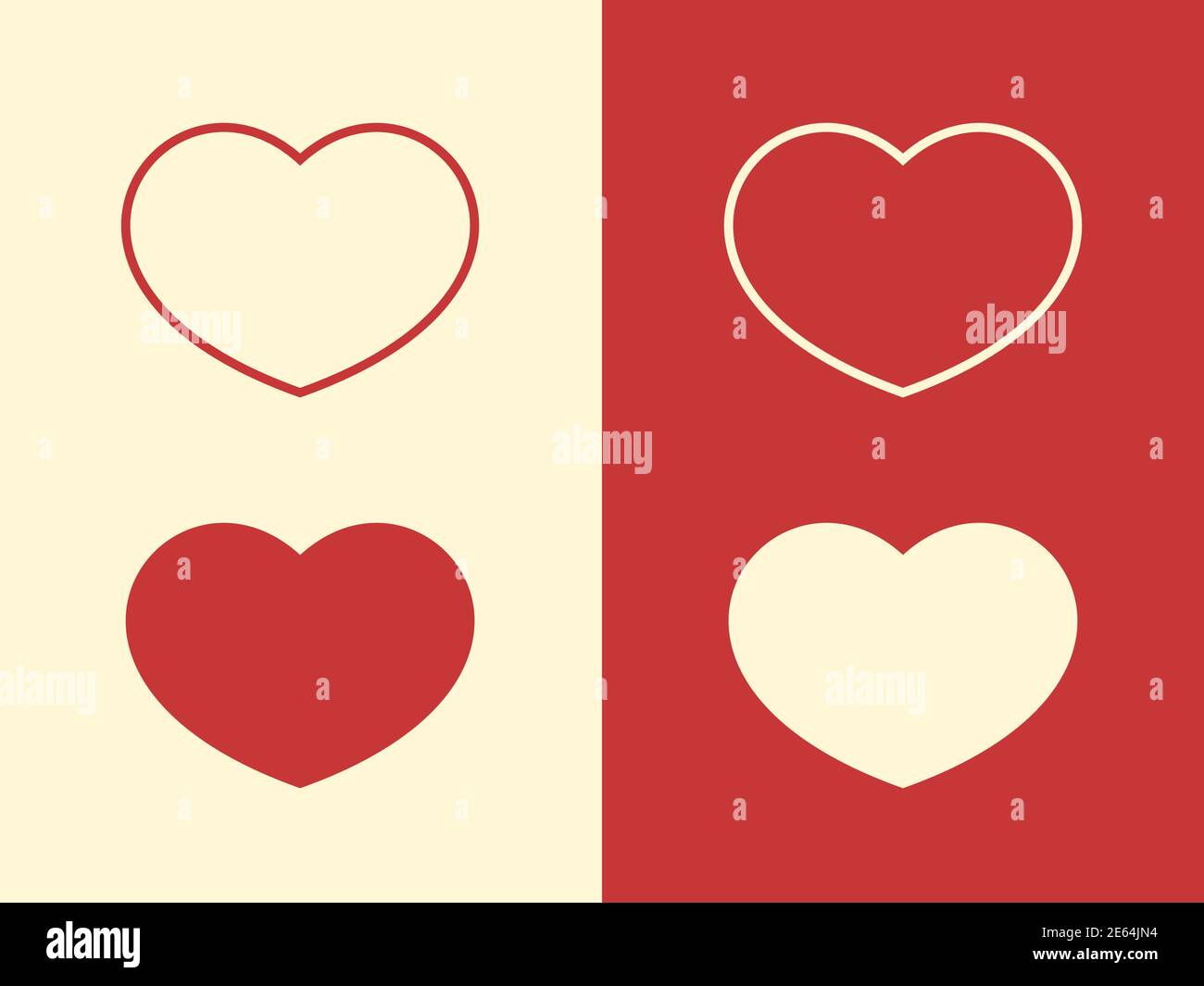 Valentinstag Satz von vier Herzen, Vektor-Illustration Stock Vektor