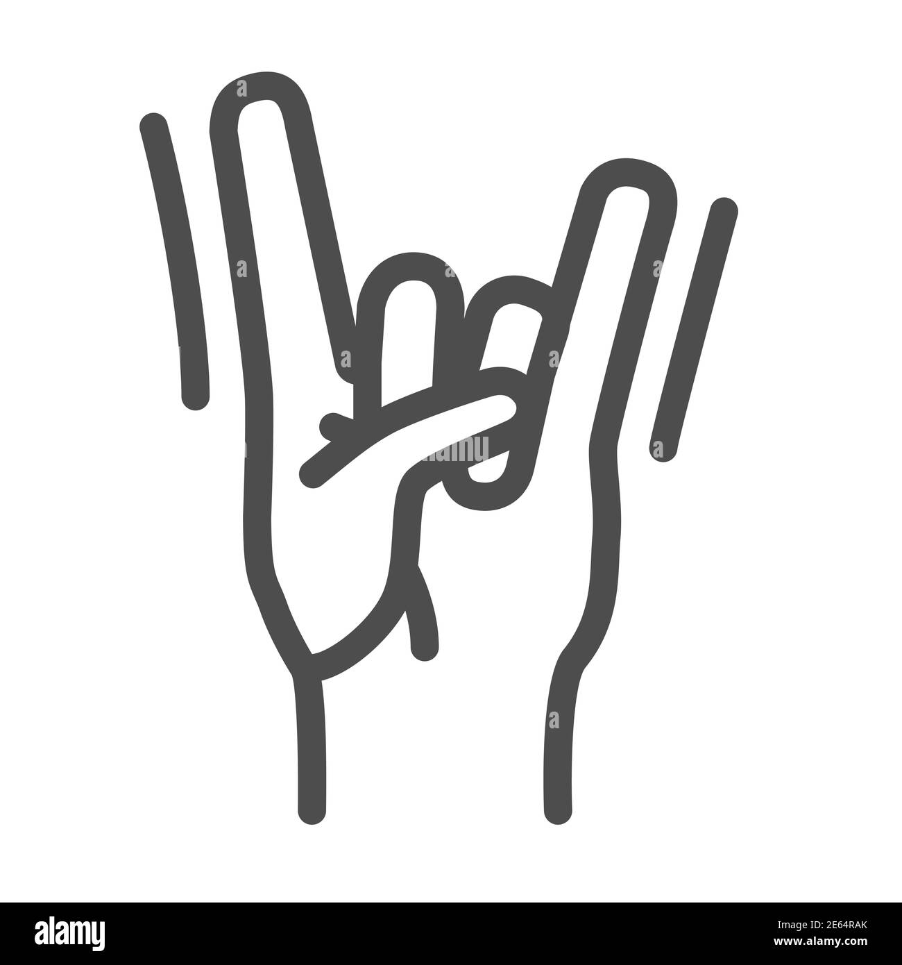 Rock Hand Geste Linie Symbol, Musikfestival Konzept, Rock and Roll Zeichen  auf weißem Hintergrund, Hard Rock oder Heavy Metal Hand Symbol in Umriss  Stil für Stock-Vektorgrafik - Alamy