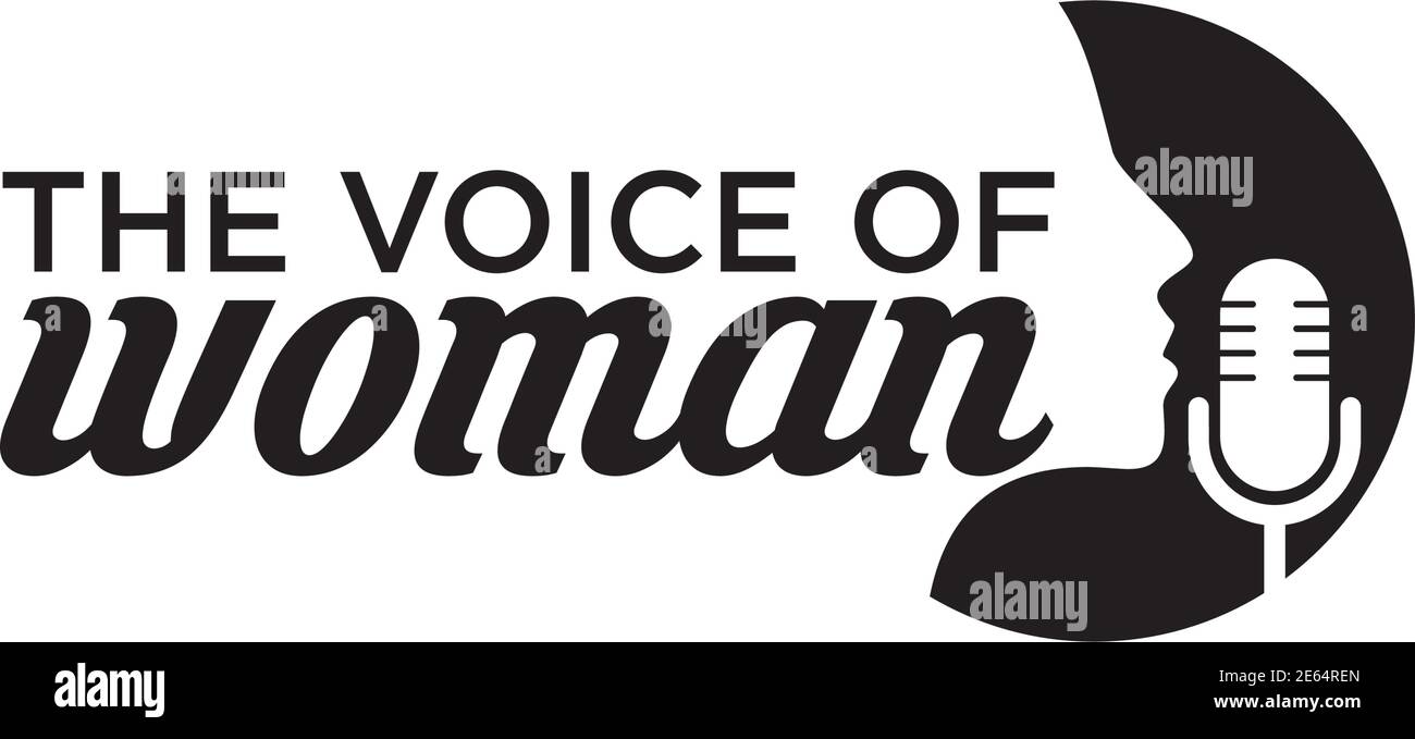 Frau Stimme oder Sänger Logo Design Vektor Vorlage Stock Vektor
