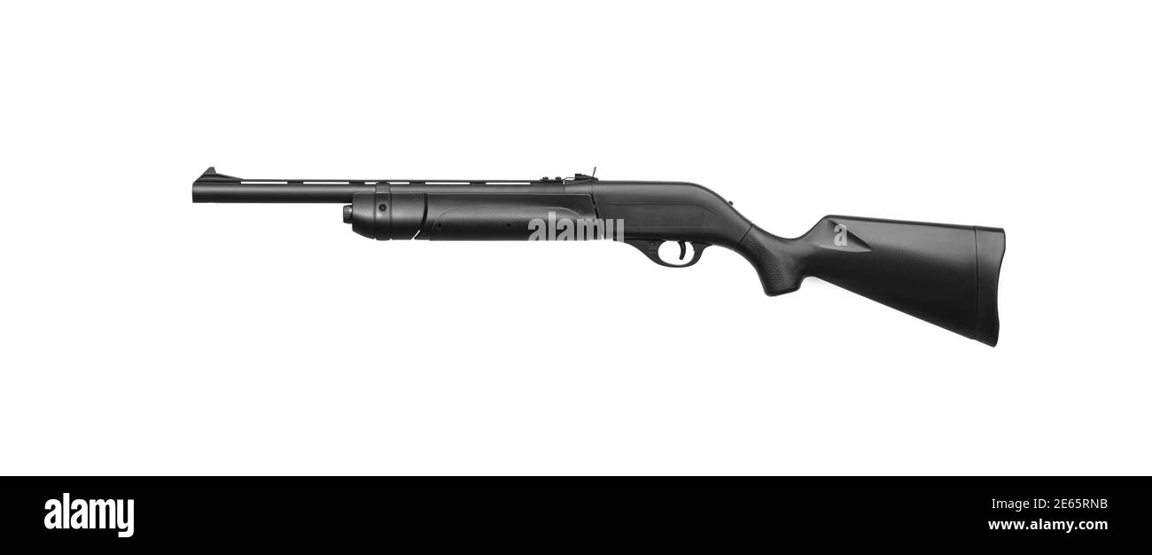 Pneumatische Pistole für Sport und Jagd. Luftgewehr isolieren auf weißem Hintergrund. Stockfoto